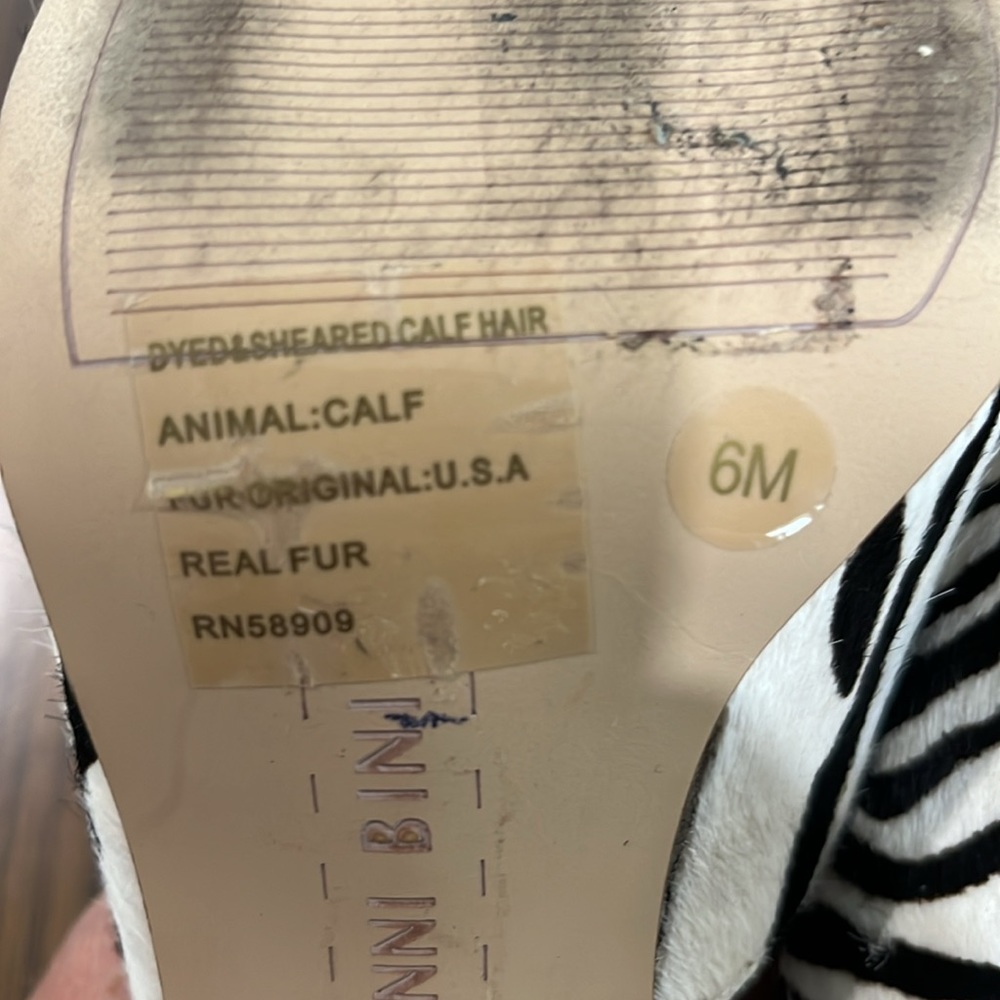 Real died fur (calf) heels size 6. - Picture 4 of 6